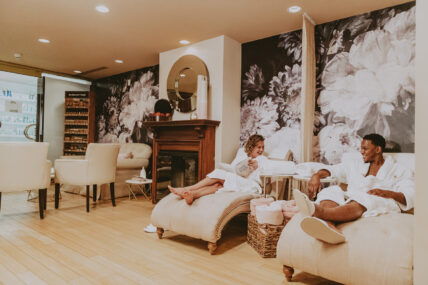 A couple before receiving a wine-themed spa treatment in Niagara on the Lake