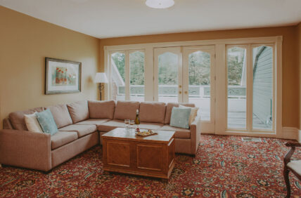 The Manor House Guest Room seating area at Millcroft Inn & Spa in Caledon