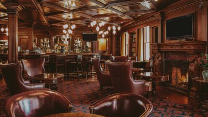 Churchill Lounge's pub's interior design at the Prince of Wales Hotel Niagara-on-the-Lake