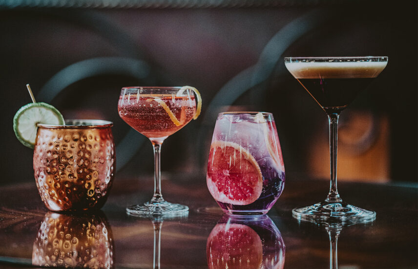 Assortment of cocktails supplied from Churchill Lounge at the Prince of Wales Hotel