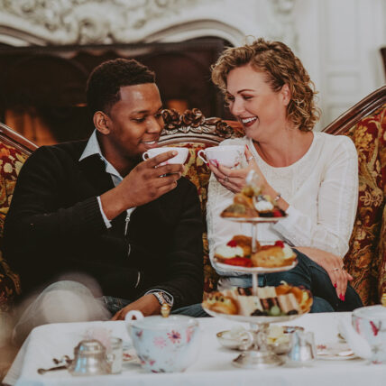 Couple dining while enjoying afternoon tea at The Drawing Room at the Prince of Wales Hotel in Niagara-on-the-Lake