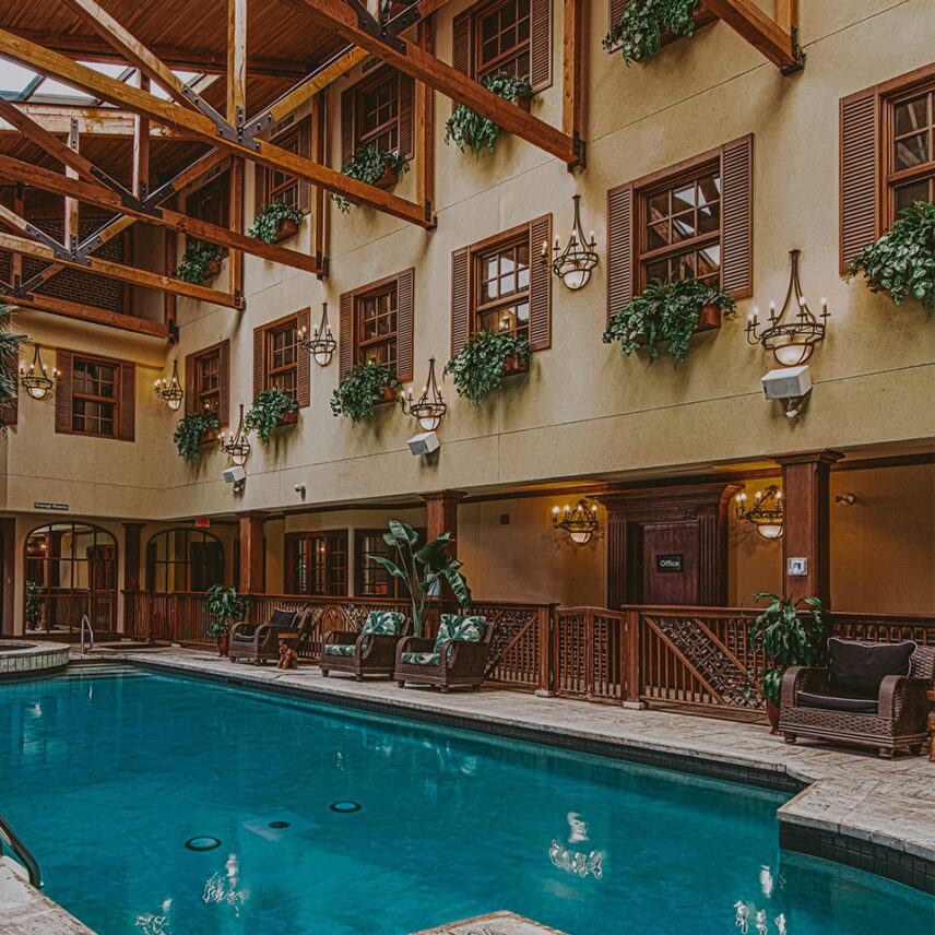 The indoor pool at Pillar and Post in Niagara-on-the-Lake.