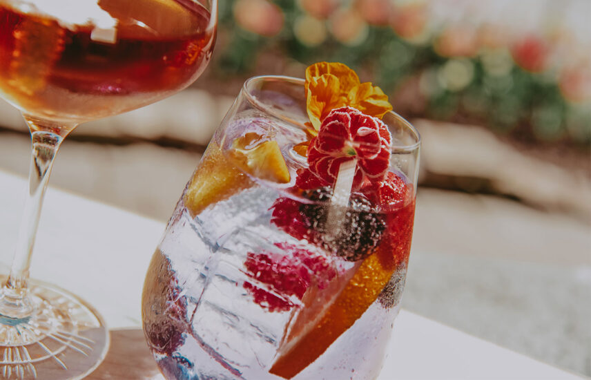 Fruity drinks from the Poolside Patio at the Pillar & Post in Niagara-on-the-Lake