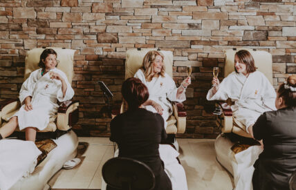 A group enjoying a spa package at 100 Fountain Spa in Niagara-on-the-Lake.