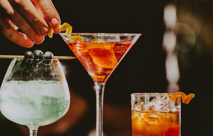 Premium cocktails at Bacchus Lounge in Queen's Landing