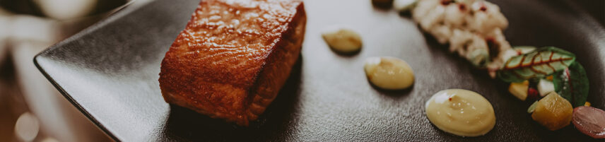 Fine dining dish at Noble Restaurant at Prince of Wales in Niagara on the Lake