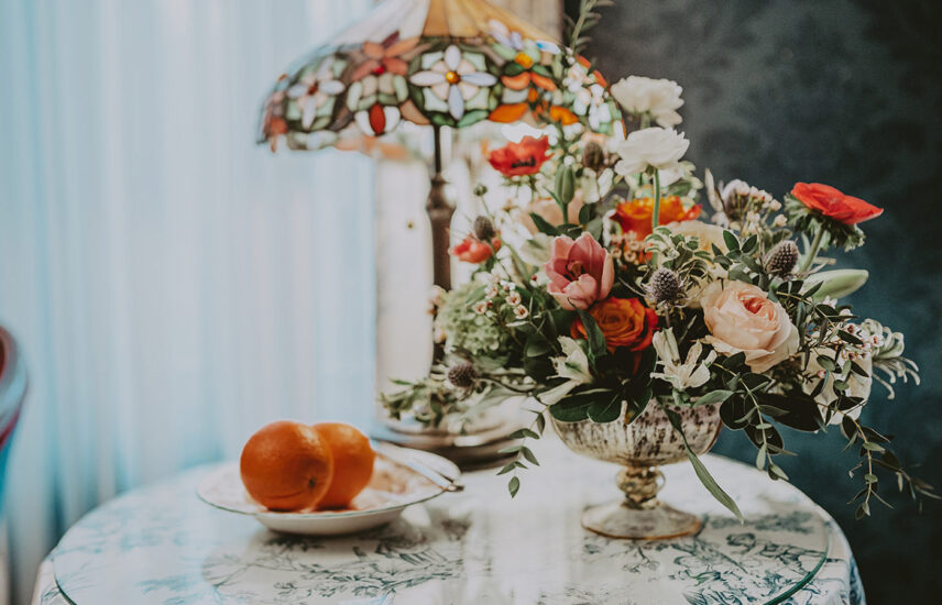 Floral arrangements in guest rooms at the Prince of Wales Hotel in Niagara-on-the-Lake