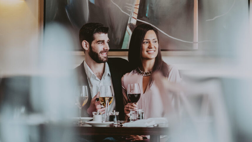 Couple dining together at Inn On The Twenty Restaurant at Inn On The Twenty in Jordan Station