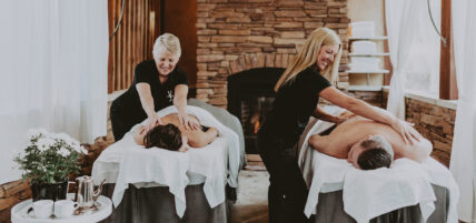 Couples getting massages at 100 Fountain Spa at Pillar and Post in Niagara-on-the-Lake