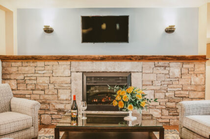 Premium Guest Suite fireplace at Inn On The Twenty in Jordan Village