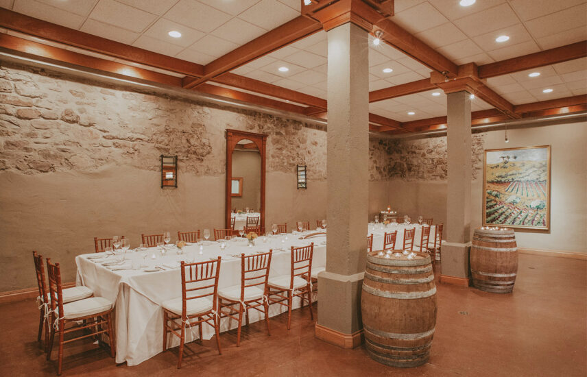 Vintner’s Cellar romantic reception venue at Inn On The Twenty in Jordan Village