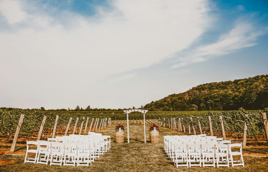 Headlands Site vineyard wedding venue layout at Inn On The Twenty in Jordan Village