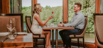 Couple dining in one of two restaurants at Millcroft Inn & Spa in Caledon