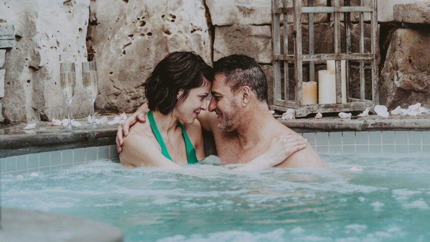 Hot spring pool at Pillar and Post spa in Niagara on the Lake