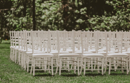 Ceremonial guest seating at Water View Garden wedding venue at the Queens Landing Hotel in Niagara-on-the-Lake