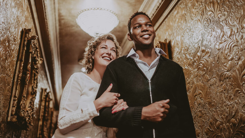 Man and woman walking in a hallway at Prince of Wales in Niagara-on-the-Lake