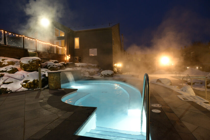 The hot spring pools at Millcroft Inn & Spa in Caledon, Ontario.