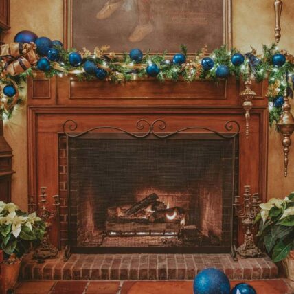 A festive hearth at Pillar and Post Hotel in Niagara on the Lake