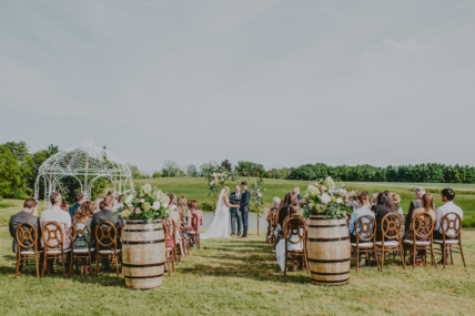 Vineyard wedding reception at Sue Ann Staff Estate Winery in Jordan Ontario