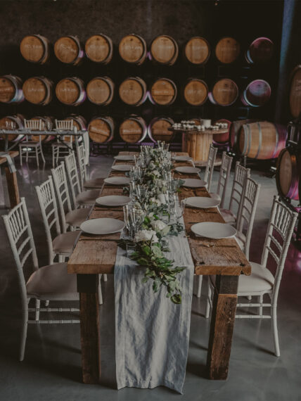 Barrel Room wedding reception the Hare Wine Co. Niagara on the Lake