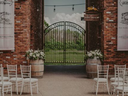 Courtyard Ceremony The Hare Wine Co. Wedding Niagara