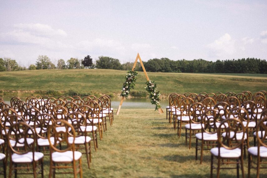 Vineyard Wedding Ceremony Set-up at Sue-Ann Staff Estate Winery in Jordan