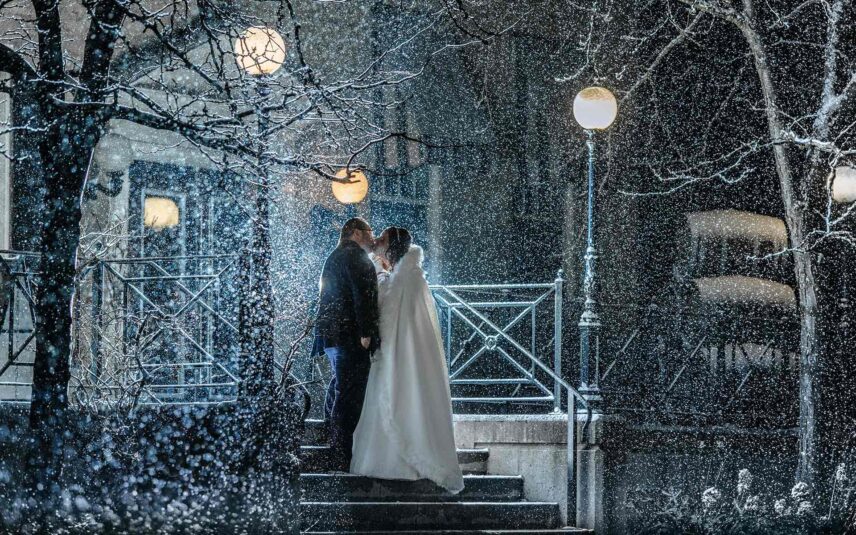 Winter Wedding Couple at Inn On The Twenty