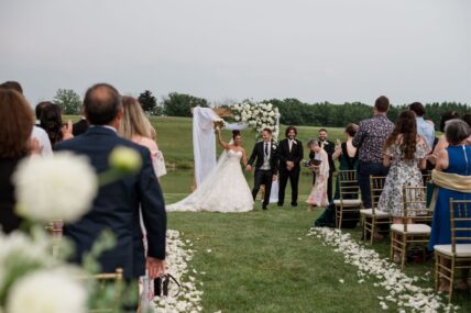 Wedding vows during a wedding at Sue-Ann Staff Estate Winery