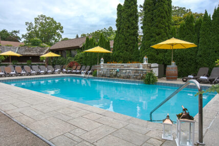 Heated outdoor pool at Pillar and Post in Niagara-on-the-lake