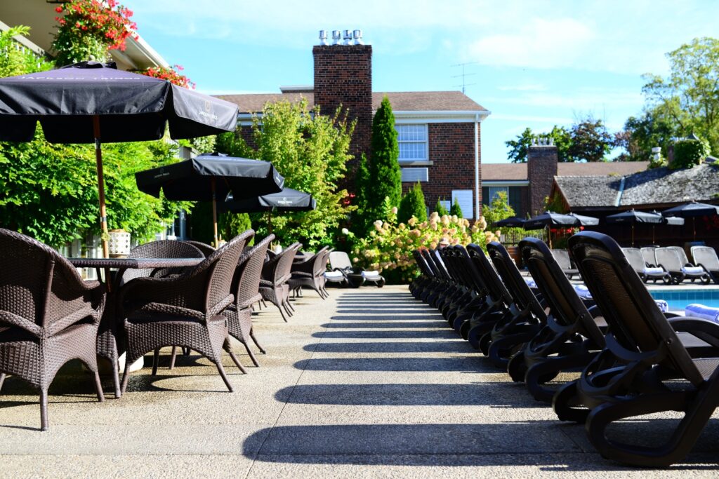 Poolside Patio at Pillar and Post in Niagara-on-the-Lake