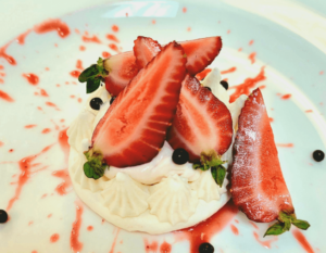 Strawberry pavlova made by Inn On The Twenty Restaurant