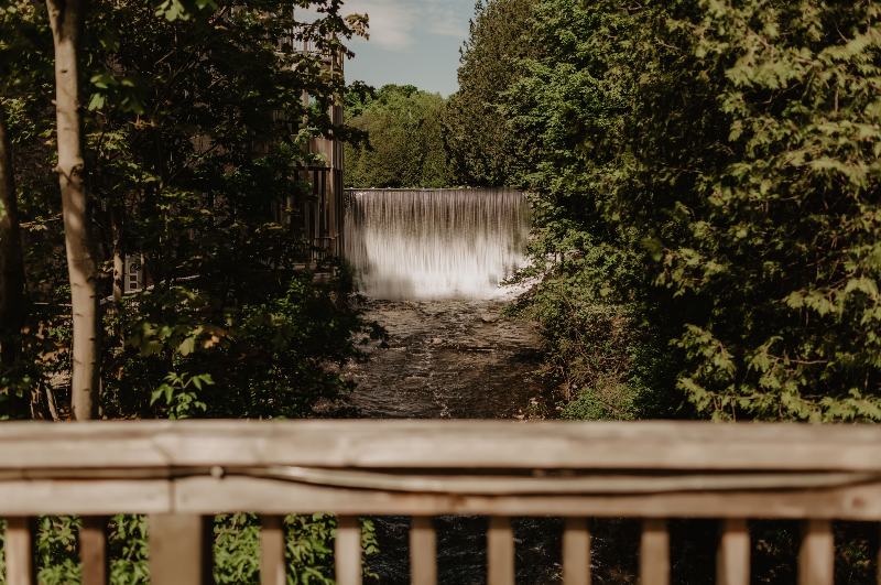 Waterfalls in the summer at Millcroft Inn in Caledon, Ontario