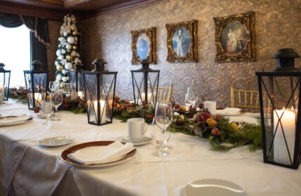 The table set for a Dickensian Feast at Prince of Wales in Niagara-on-the-Lake.