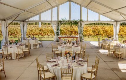 The Pondview Terrace Wedding Tent at Bella Terra Vineyards in Niagara on the Lake