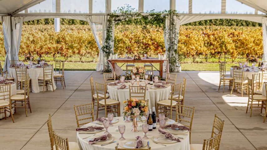 Bella Terra Vineyards set up for a Winery Wedding