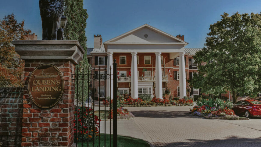 The entrance to the Queen’s Landing hotel in Niagara-on-the-Lake, Ontario.