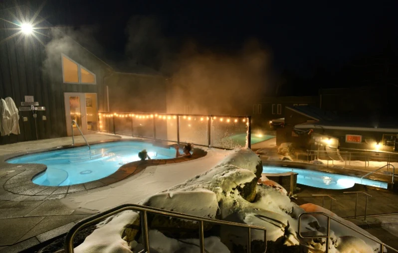 Hot spring pools at Millcroft Spa in Caledon, Ontario