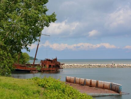 A shipwreck in Jordan Harbour, Ontario