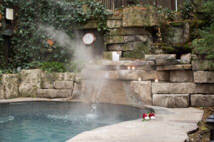 The hot spring pools at Pillar and Post hotel in Niagara on the Lake