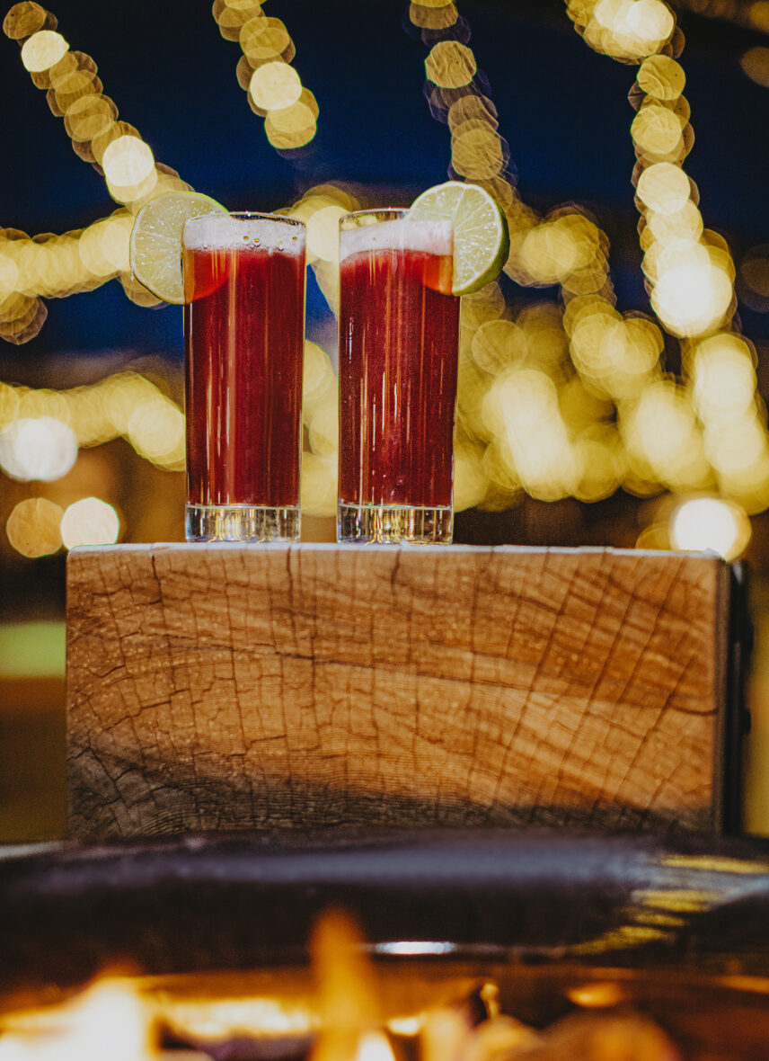 Icewine cocktails served at The OutPost, an outdoor café and bar in Niagara on the Lake