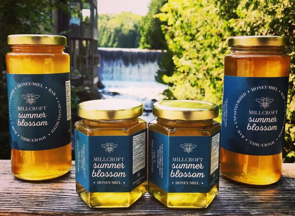 Honey harvested from bee hives at Millcroft Inn & Spa in Alton, Ontario
