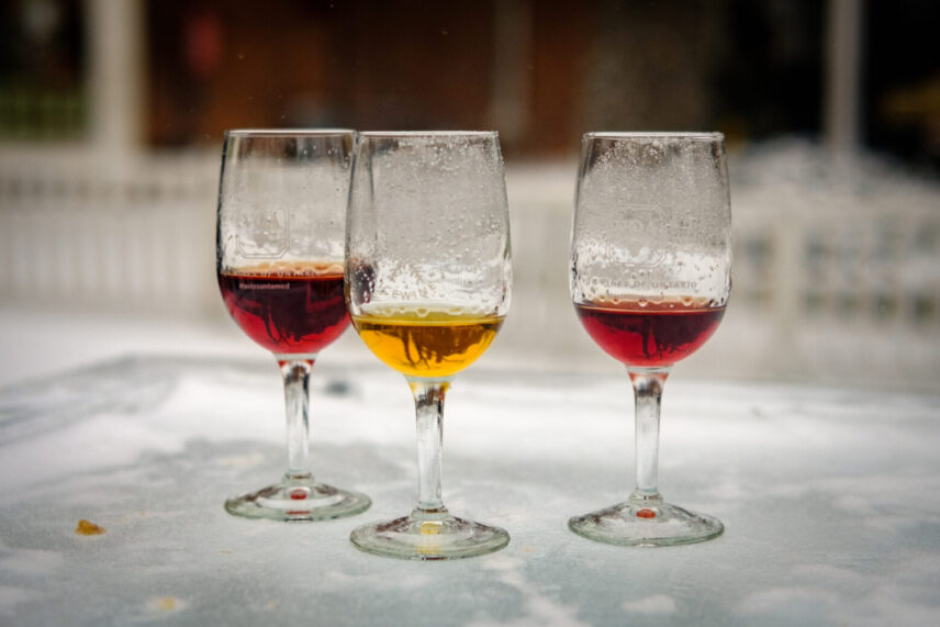 Icewine served at the Niagara Icewine festival during the winter