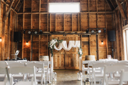 The barn set up for a wedding at Cave Spring Vineyard in Niagara-on-the-Lake.