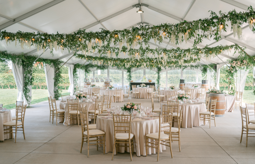 A vineyard tent wedding at Bella Terra Vineyards in Niagara-on-the-Lake.