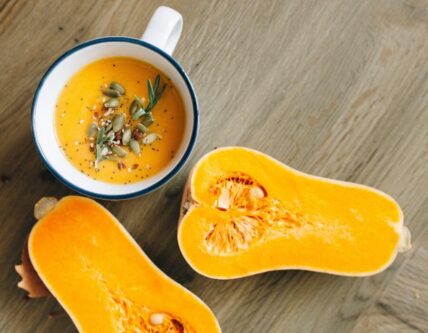 Butternut Squash Soup with Candied Ginger and Thai Basil Recipe