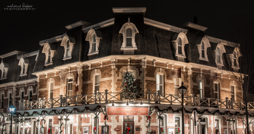 Outside the Prince of Wales hotel in Niagara-on-the-Lake at Christmas time.