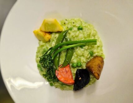 Tiara Restaurants Pea Risotto on a Plate