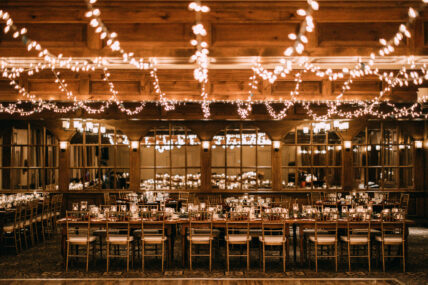 Candlelight décor at a winter wedding at Pillar and Post