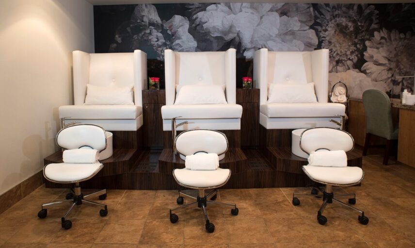 The pedicure room at the Secret Garden Spa.