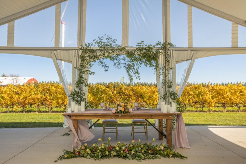 The Bella Terra Vineyards wedding tent.